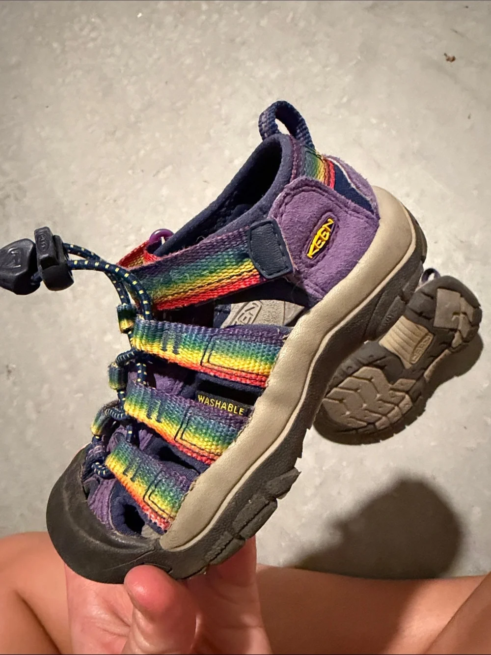 KEEN Kids Purple Sandals with Rainbow Straps